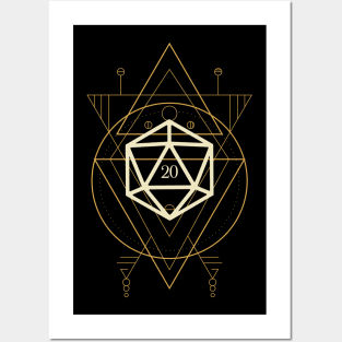 Esoteric Polyhedral D20 Dice Tarot One Posters and Art